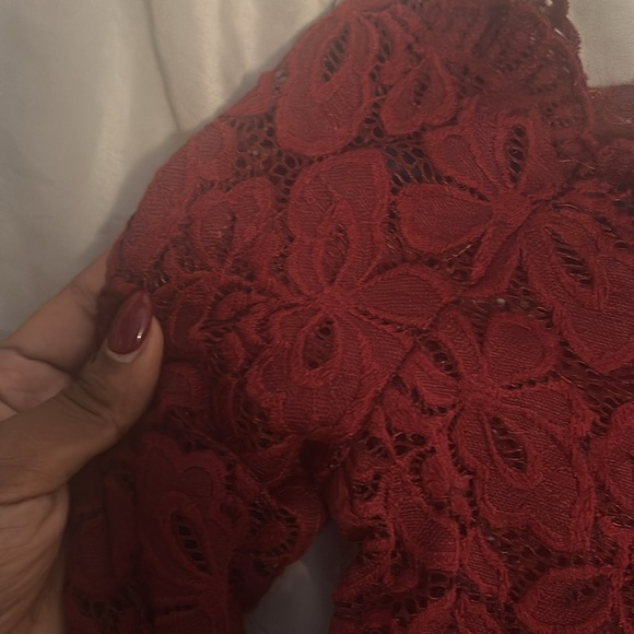 mesh long sleeve red shirt - Picture 3 of 4